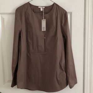 COS Bib Blouse, Light chocolate brown, US size 8